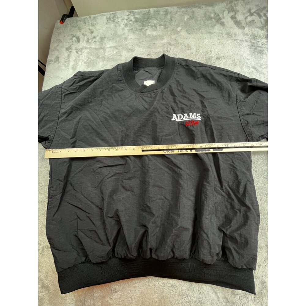 Unique Sales Co Crewneck Mens Medium Black Nylon Adams USA Pullover Made USA Y2K - Picture 4 of 7